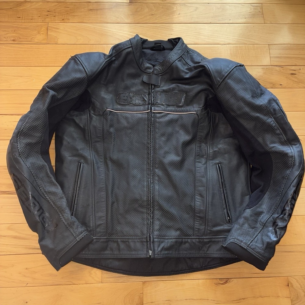 Sedici Leather Motorcycle Diego Jacket Size US 48 Men's XL/2XL Black CE Armored